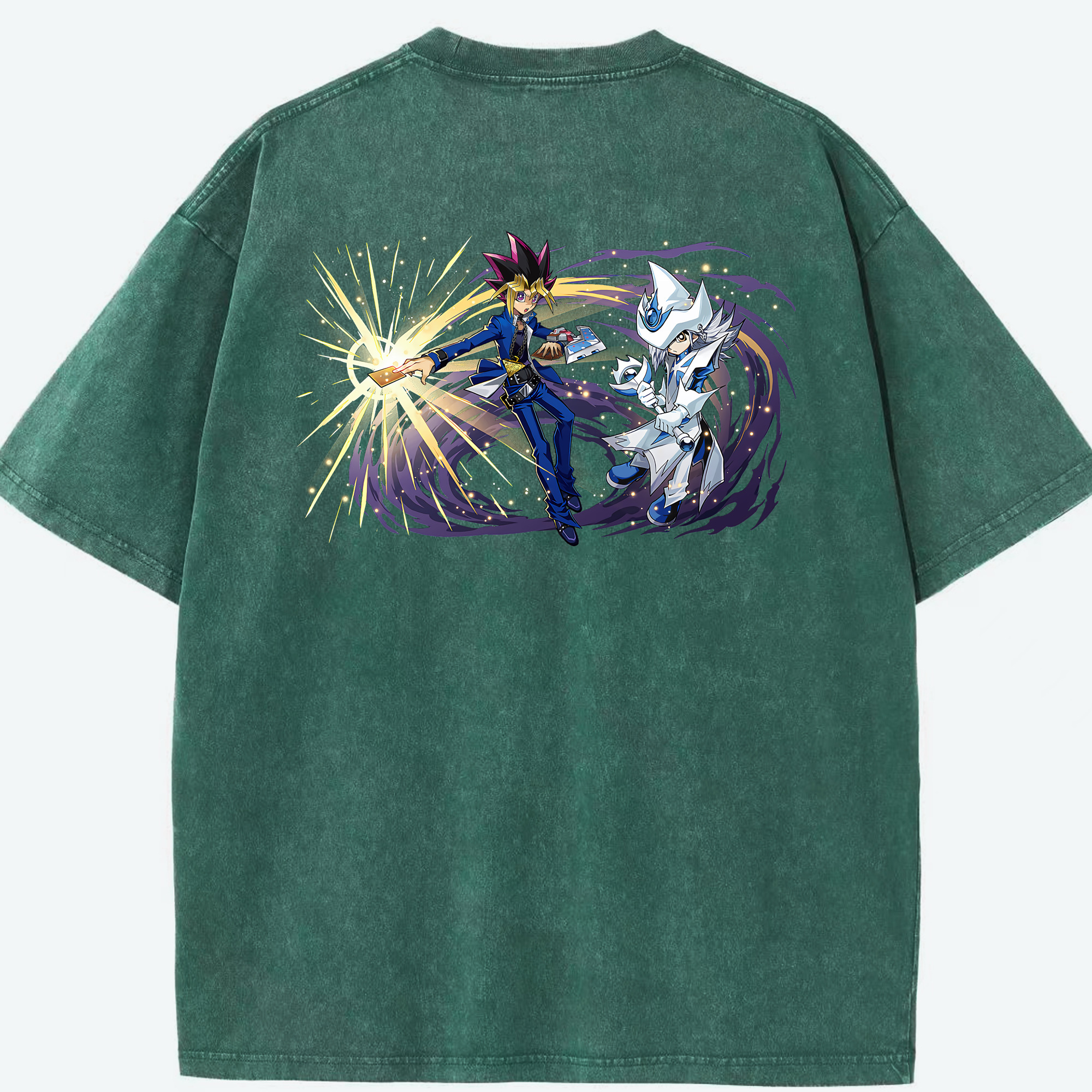 （画像用） 遊☆戯☆王 Yu-Gi-Oh! 綿100% ヴィンテージ風 半袖Tシャツ（背面プリント）